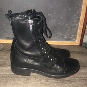 Marc Fisher classic leather combat boots sz 9M